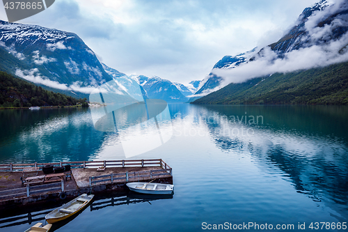 Image of lovatnet lake Beautiful Nature Norway.