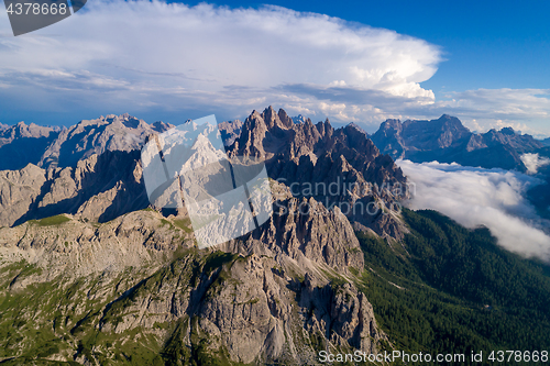 Image of National Nature Park Tre Cime In the Dolomites Alps. Beautiful n