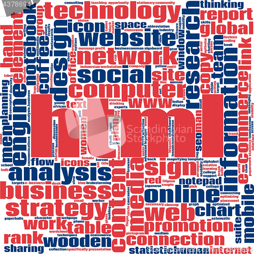 Image of HTML word cloud