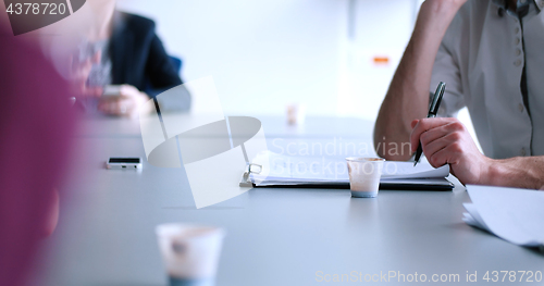 Image of Business Team At A Meeting at modern office building