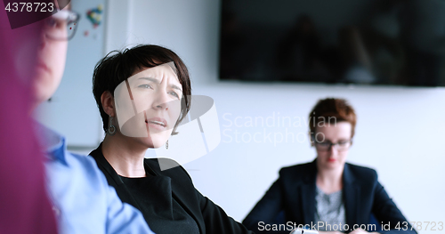Image of Business Team At A Meeting at modern office building