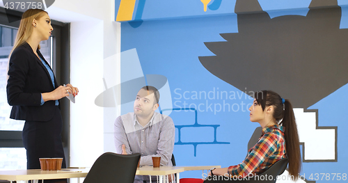 Image of Group of young people meeting in startup office