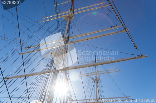 Image of Sail masts in bright light