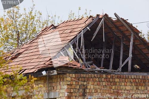 Image of Collapsed House Roof