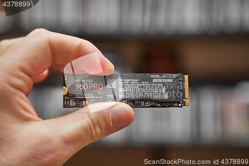 Image of Circuit Board of an SSD held in hand