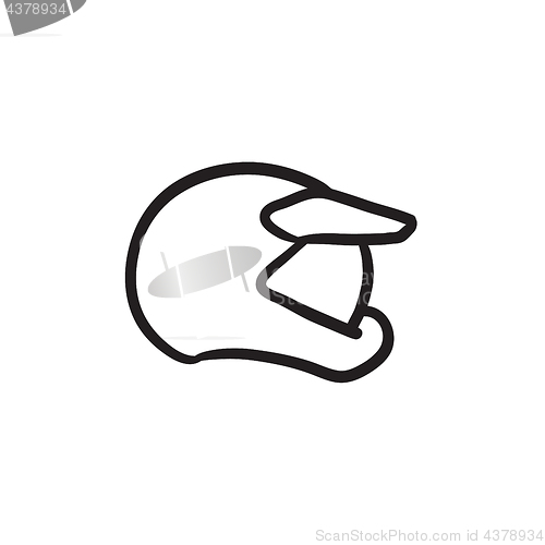 Image of Motorcycle helmet sketch icon.