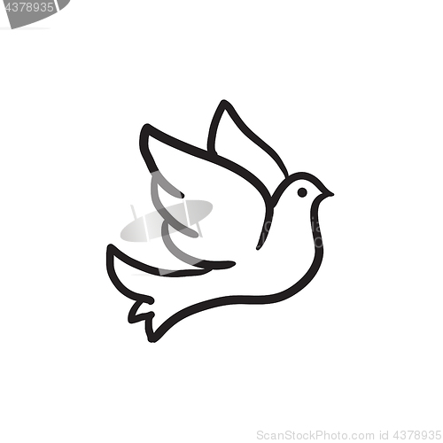 Image of Wedding dove sketch icon.