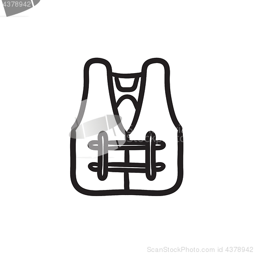 Image of Life vest sketch icon.