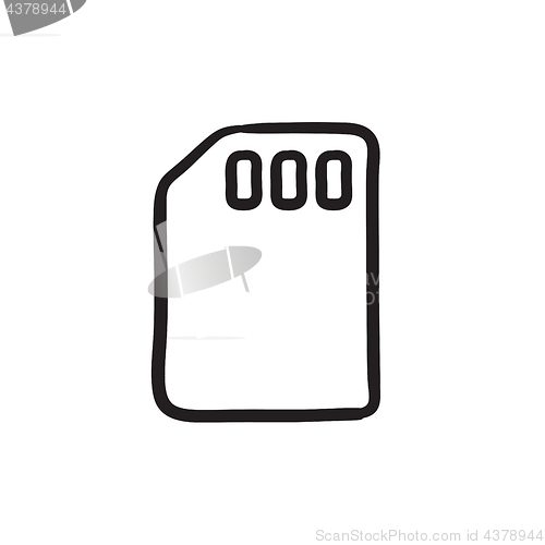 Image of Sim card sketch icon.