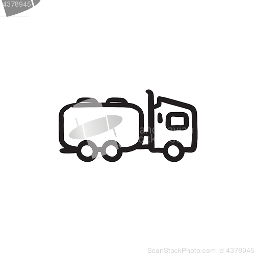 Image of Truck liquid cargo sketch icon.