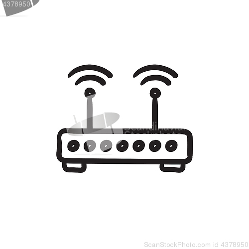 Image of Wireless router sketch icon.