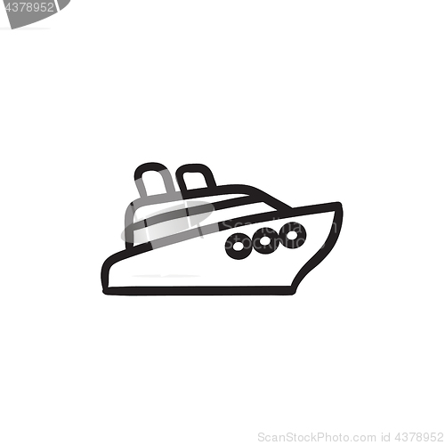 Image of Cruise ship sketch icon.