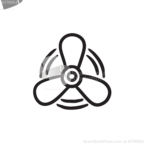 Image of Boat propeller sketch icon.