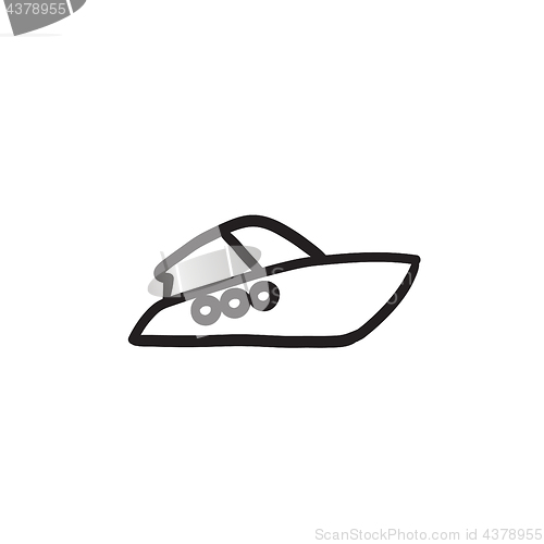 Image of Speedboat sketch icon.