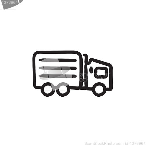 Image of Delivery truck sketch icon.