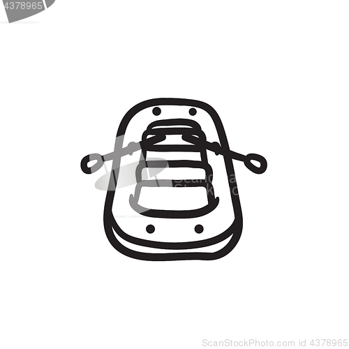 Image of Inflatable boat sketch icon.