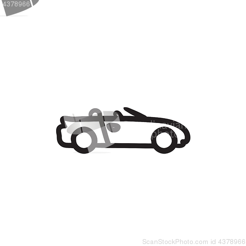 Image of Convertible car sketch icon.