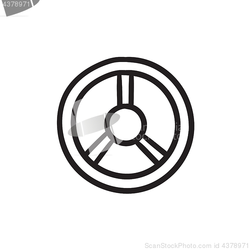 Image of Steering wheel sketch icon.