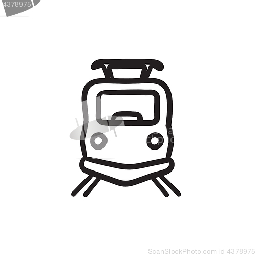 Image of Front view of train sketch icon.