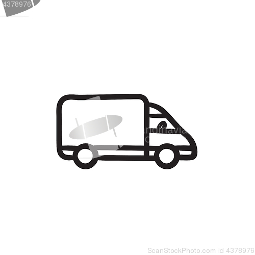 Image of Delivery truck sketch icon.