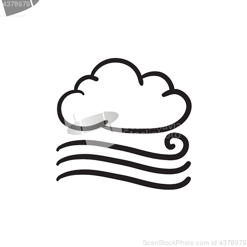 Image of Windy cloud sketch icon.