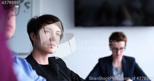 Image of Business Team At A Meeting at modern office building