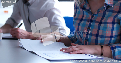 Image of Business Team At A Meeting at modern office building