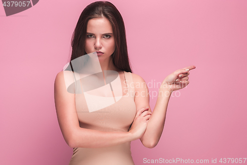 Image of The young woman\'s portrait with sad emotions