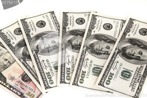 Image of American dollars on the white background