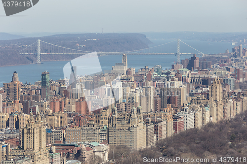 Image of Aerial view of Upper West Side and George Washington Bridge