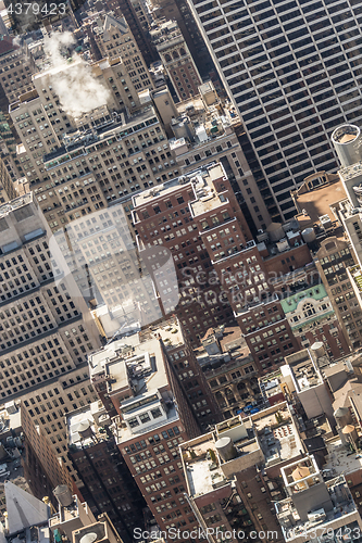 Image of New York City, Midtown Manhattan building rooftops. USA.