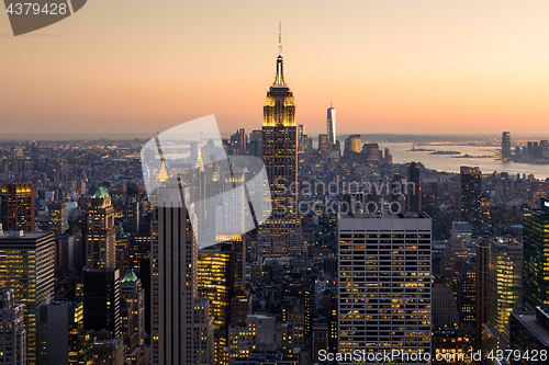 Image of New York City Manhattan downtown skyline.