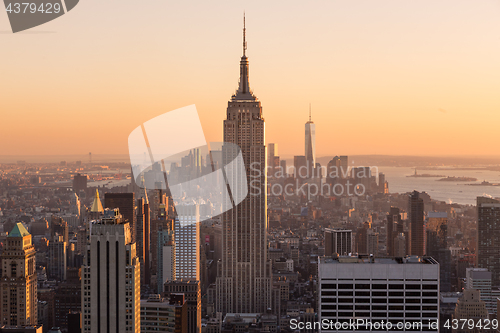 Image of New York City Manhattan downtown skyline.