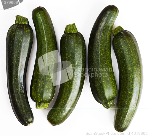 Image of Zucchini (zucchetti, courgettes) on a white background