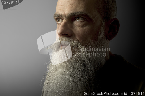 Image of a bearded mature male portrait