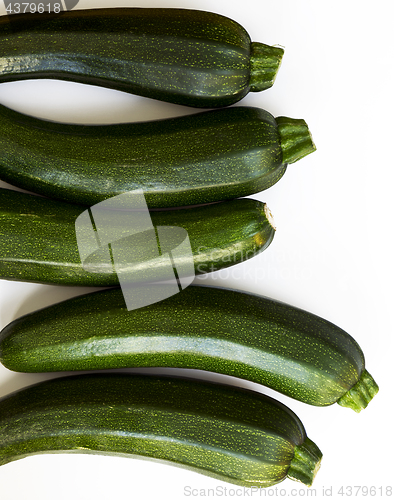 Image of Zucchini (zucchetti, courgettes) on a white background