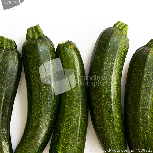 Image of Zucchini (zucchetti, courgettes) on a white background