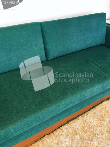 Image of Retro style simple green sofa