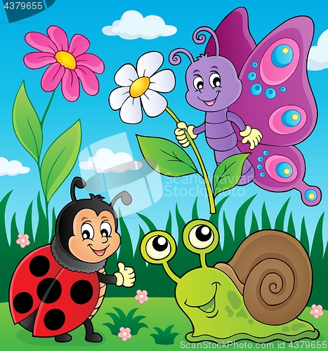 Image of Meadow with small animals and insect 1