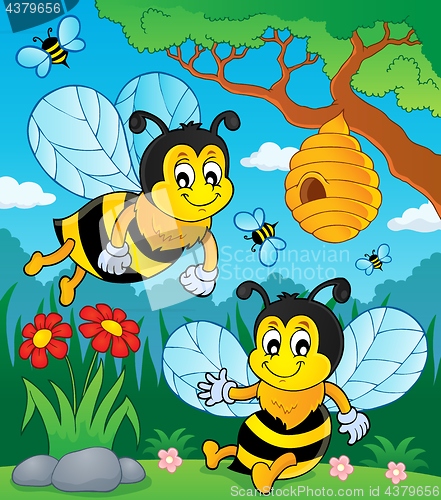 Image of Happy spring bees theme image 1