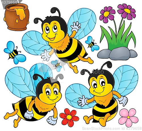 Image of Happy spring bees theme set 1