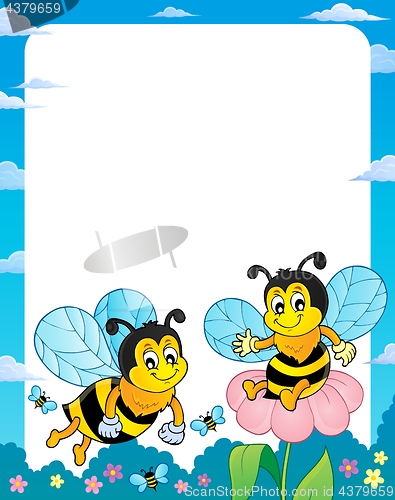 Image of Happy spring bees theme frame 1