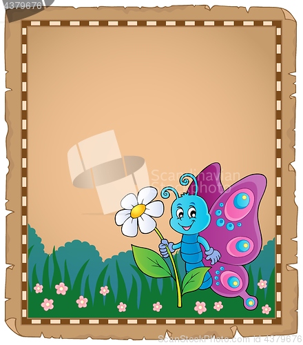 Image of Parchment with happy butterfly theme 3