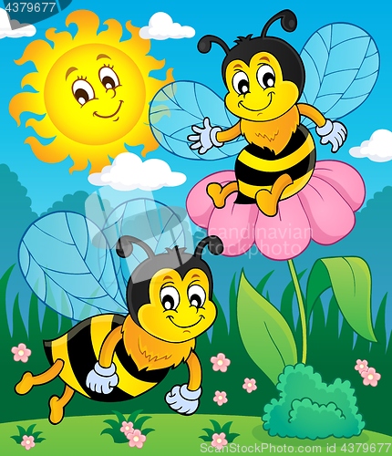Image of Happy spring bees theme image 2