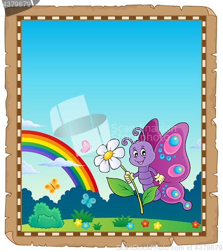 Image of Parchment with happy butterfly theme 2