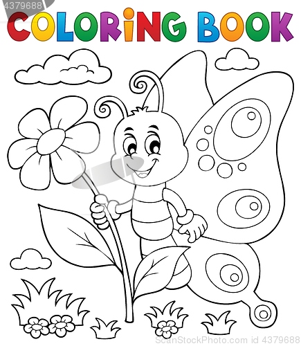 Image of Coloring book happy butterfly topic 4