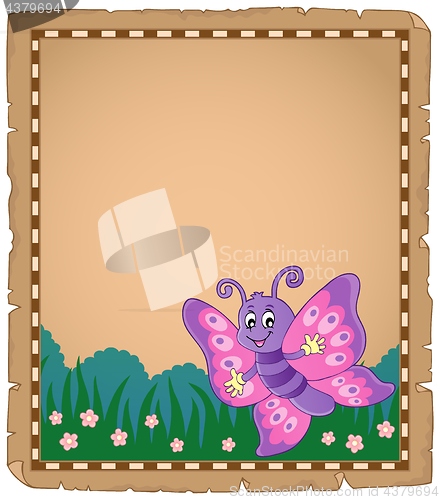 Image of Parchment with happy butterfly theme 1