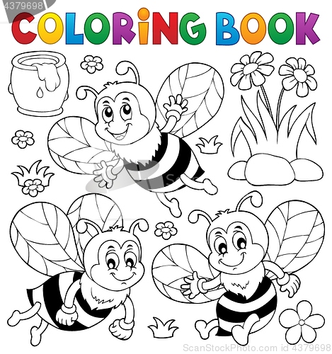 Image of Coloring book happy bees topic 1