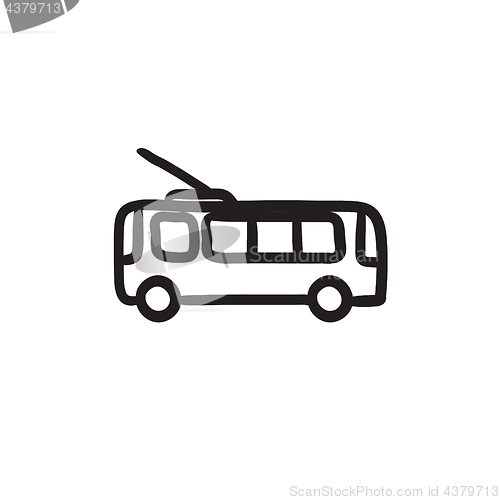 Image of Trolleybus sketch icon.