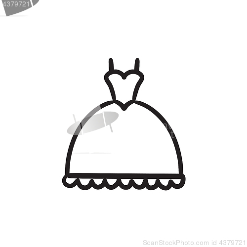 Image of Wedding dress sketch icon.